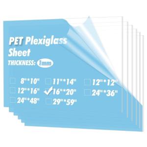 imageArt3d 2 Pack 18quot Thick Plexiglass Sheets  36quot x 24quot PET Clear Acrylic Sheets for Art DesignCraft Projects Signs DIY in Home Wedding FestivalPartyOffice16 x 20  1mm Thick