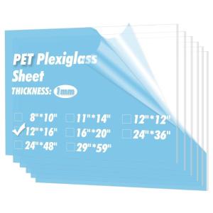 imageArt3d 2 Pack 18quot Thick Plexiglass Sheets  36quot x 24quot PET Clear Acrylic Sheets for Art DesignCraft Projects Signs DIY in Home Wedding FestivalPartyOffice12 x 16  1mm Thick