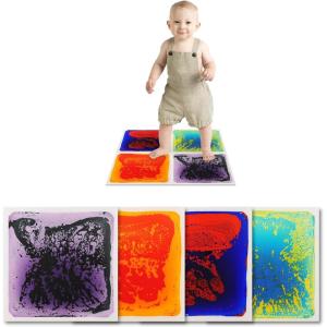 imageArt3d Liquid Fusion Activity Play Centers for Children Toddler Teens 12quot X 12quot Pack of 9 TilesBluered blueyellow orangered purpleblack