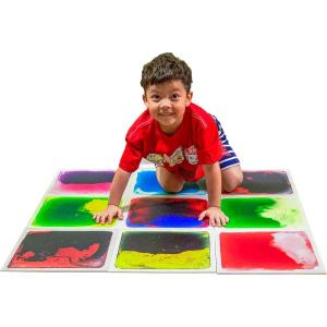 imageArt3d Liquid Fusion Activity Play Centers for Children Toddler Teens 12quot X 12quot Pack of 9 TilesGreenyellow orange bluered pink blueyellow yellowblack red blue purpleblack