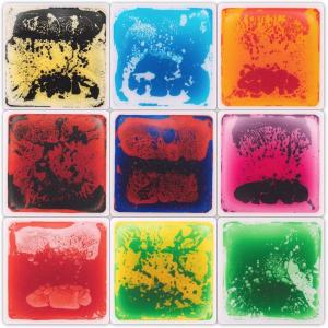 imageArt3d Liquid Fusion Activity Play Centers for Children Toddler Teens 12quot X 12quot Pack of 9 TilesMulticolored  Round Corner