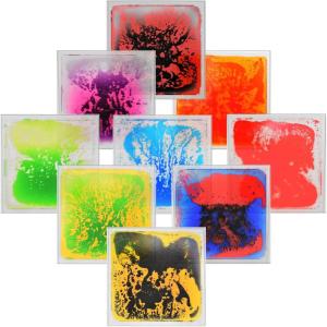 imageArt3d Liquid Fusion Activity Play Centers for Children Toddler Teens 12quot X 12quot Pack of 9 TilesTransparent Substrate