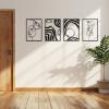 imageArt3d Black Metal Wall Art 4 Pieces Abstract Wall Decor for Living Room Dining Room 3D Textured Metal Wall Sculptures Minimalist Wall Art StyleBlack