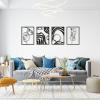 imageArt3d Black Metal Wall Art 4 Pieces Abstract Wall Decor for Living Room Dining Room 3D Textured Metal Wall Sculptures Minimalist Wall Art StyleBlack