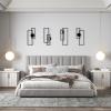 imageArt3d Black Metal Wall Art 4 Pieces Abstract Wall Decor for Living Room Dining Room 3D Textured Metal Wall Sculptures Minimalist Wall Art StyleBlackMinimalist