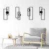 imageArt3d Black Metal Wall Art 4 Pieces Abstract Wall Decor for Living Room Dining Room 3D Textured Metal Wall Sculptures Minimalist Wall Art StyleBlackMinimalist