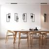 imageArt3d Black Metal Wall Art 4 Pieces Abstract Wall Decor for Living Room Dining Room 3D Textured Metal Wall Sculptures Minimalist Wall Art StyleBlackMinimalist