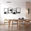 imageArt3d Black Metal Wall Art 4 Pieces Abstract Wall Decor for Living Room Dining Room 3D Textured Metal Wall Sculptures Minimalist Wall Art StyleBlackMountain