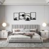 imageArt3d Black Metal Wall Art 4 Pieces Abstract Wall Decor for Living Room Dining Room 3D Textured Metal Wall Sculptures Minimalist Wall Art StyleBlackMountain