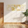 imageArt3d Black Metal Wall Art 4 Pieces Abstract Wall Decor for Living Room Dining Room 3D Textured Metal Wall Sculptures Minimalist Wall Art StyleGold