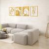 imageArt3d Black Metal Wall Art 4 Pieces Abstract Wall Decor for Living Room Dining Room 3D Textured Metal Wall Sculptures Minimalist Wall Art StyleGold