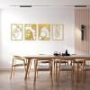 imageArt3d Black Metal Wall Art 4 Pieces Abstract Wall Decor for Living Room Dining Room 3D Textured Metal Wall Sculptures Minimalist Wall Art StyleGold