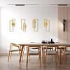imageArt3d Black Metal Wall Art 4 Pieces Abstract Wall Decor for Living Room Dining Room 3D Textured Metal Wall Sculptures Minimalist Wall Art StyleGoldMinimalist
