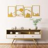 imageArt3d Black Metal Wall Art 4 Pieces Abstract Wall Decor for Living Room Dining Room 3D Textured Metal Wall Sculptures Minimalist Wall Art StyleGoldMountain