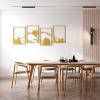 imageArt3d Black Metal Wall Art 4 Pieces Abstract Wall Decor for Living Room Dining Room 3D Textured Metal Wall Sculptures Minimalist Wall Art StyleGoldMountain