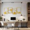 imageArt3d Black Metal Wall Art 4 Pieces Abstract Wall Decor for Living Room Dining Room 3D Textured Metal Wall Sculptures Minimalist Wall Art StyleGoldMountain