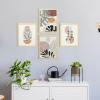 imageArt3d Framed Wall Art Set of 4 for Wooded Aesthetic Wall Decor for Living room Kitchen Hallway Bedroom Green Plant Picture Frame Neutral Botanical Wall PrintsBeige