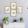 imageArt3d Framed Wall Art Set of 4 for Wooded Aesthetic Wall Decor for Living room Kitchen Hallway Bedroom Green Plant Picture Frame Neutral Botanical Wall PrintsBrown