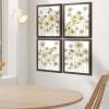 imageArt3d Framed Wall Art Set of 4 for Wooded Aesthetic Wall Decor for Living room Kitchen Hallway Bedroom Green Plant Picture Frame Neutral Botanical Wall PrintsDark Brown
