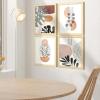 imageArt3d Framed Wall Art Set of 4 for Wooded Aesthetic Wall Decor for Living room Kitchen Hallway Bedroom Green Plant Picture Frame Neutral Botanical Wall PrintsBeige
