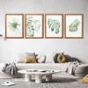 imageArt3d Framed Wall Art Set of 4 for Wooded Aesthetic Wall Decor for Living room Kitchen Hallway Bedroom Green Plant Picture Frame Neutral Botanical Wall PrintsBrown