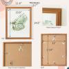 imageArt3d Framed Wall Art Set of 4 for Wooded Aesthetic Wall Decor for Living room Kitchen Hallway Bedroom Green Plant Picture Frame Neutral Botanical Wall PrintsBrown