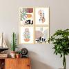imageArt3d Framed Wall Art Set of 4 for Wooded Aesthetic Wall Decor for Living room Kitchen Hallway Bedroom Green Plant Picture Frame Neutral Botanical Wall PrintsBeige
