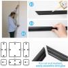 imageArt3d PreCut Wall Molding Set of 6 pcs ReadytoAssemble Wainscoting Panels for Interior Wall Dcor Living Room Bedroom Accent Wall  Installed with Glue 3 Top 3 BottomBlack Style 1