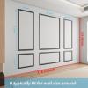 imageArt3d PreCut Wall Molding Set of 6 pcs ReadytoAssemble Wainscoting Panels for Interior Wall Dcor Living Room Bedroom Accent Wall  Installed with Glue 3 Top 3 BottomBlack Style 2
