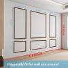 imageArt3d PreCut Wall Molding Set of 6 pcs ReadytoAssemble Wainscoting Panels for Interior Wall Dcor Living Room Bedroom Accent Wall  Installed with Glue 3 Top 3 BottomWalnut Style 1