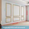 imageArt3d PreCut Wall Molding Set of 6 pcs ReadytoAssemble Wainscoting Panels for Interior Wall Dcor Living Room Bedroom Accent Wall  Installed with Glue 3 Top 3 BottomAntique Gold Style 1