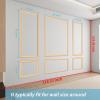 imageArt3d PreCut Wall Molding Set of 6 pcs ReadytoAssemble Wainscoting Panels for Interior Wall Dcor Living Room Bedroom Accent Wall  Installed with Glue 3 Top 3 BottomOak Style 1