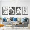 imageArt3d Black Metal Wall Art 4 Pieces Abstract Wall Decor for Living Room Dining Room 3D Textured Metal Wall Sculptures Minimalist Wall Art StyleBlack