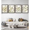 imageArt3d Framed Wall Art Set of 4 for Wooded Aesthetic Wall Decor for Living room Kitchen Hallway Bedroom Green Plant Picture Frame Neutral Botanical Wall PrintsDark Brown