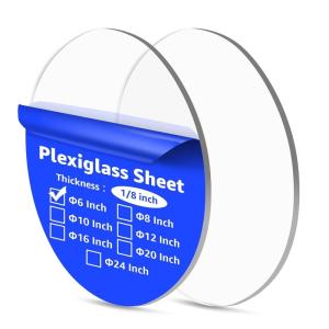 imageArt3d 2Pcs 18quot Round Clear Acrylic Sheets 6 Inch Diameter Transparent Circle Blanks Round Plexiglass Disc Circle PET Panel for DIY Cake Crafts Table TopClear18
