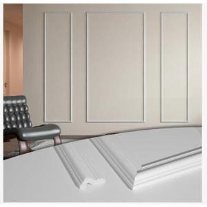 imageArt3d PreCut Wall Molding Set of 6 pcs ReadytoAssemble Wainscoting Panels for Interior Wall Dcor Living Room Bedroom Accent Wall  Installed with Glue 3 Top 3 BottomWhite Style 4