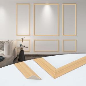 imageArt3d PreCut Wall Molding Set of 6 pcs ReadytoAssemble Wainscoting Panels for Interior Wall Dcor Living Room Bedroom Accent Wall  Installed with Glue 3 Top 3 BottomOak Style 1