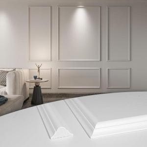 imageArt3d PreCut Wall Molding Set of 6 pcs ReadytoAssemble Wainscoting Panels for Interior Wall Dcor Living Room Bedroom Accent Wall  Installed with Glue 3 Top 3 BottomWhite Style 1