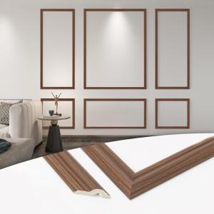 imageArt3d PreCut Wall Molding Set of 6 pcs ReadytoAssemble Wainscoting Panels for Interior Wall Dcor Living Room Bedroom Accent Wall  Installed with Glue 3 Top 3 BottomWalnut Style 2