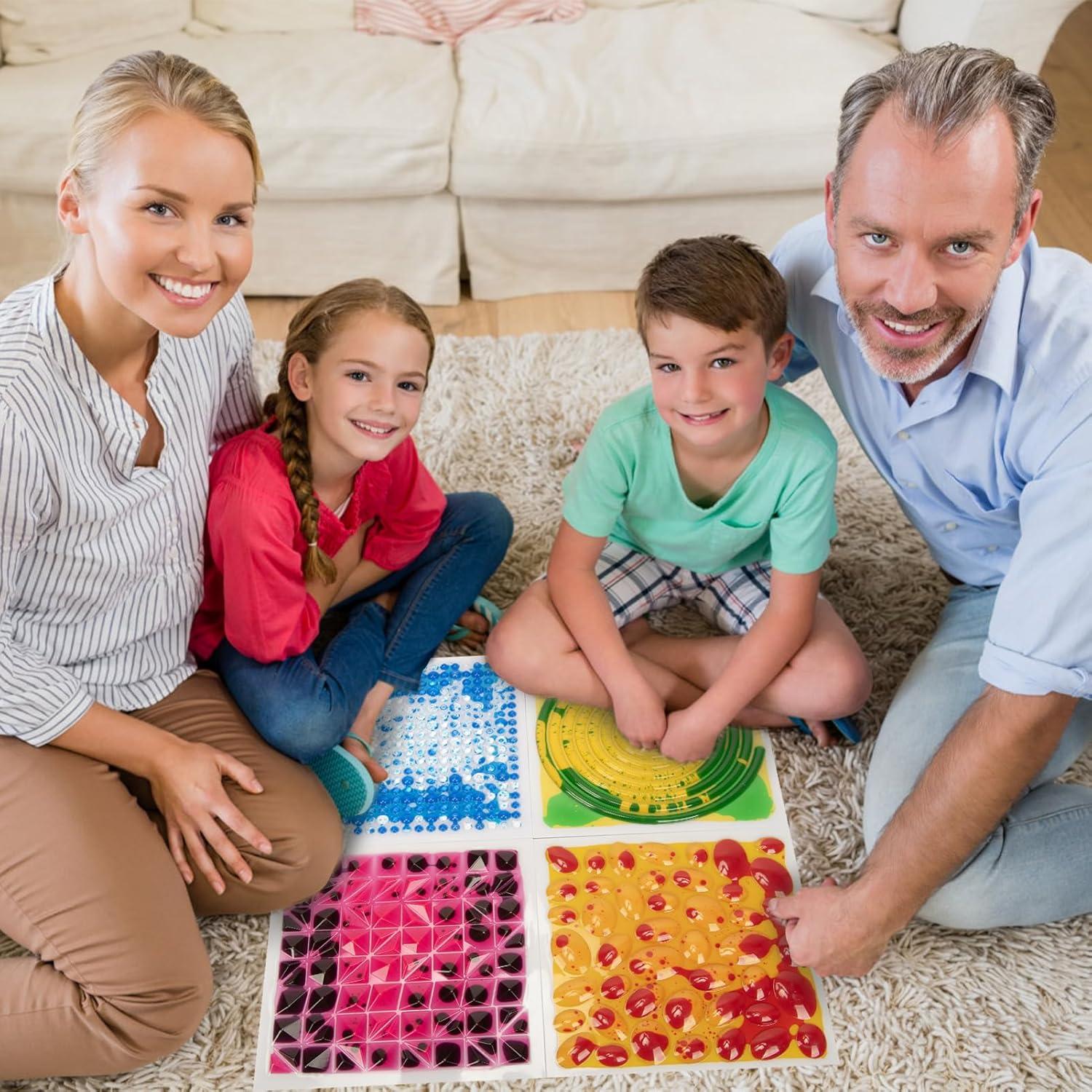 imageArt3d Liquid Sensory Floor Tiles 30 x 30 cm Playroom Dance Floor Square Colourful 4 TilesMulticolored  4 Colors