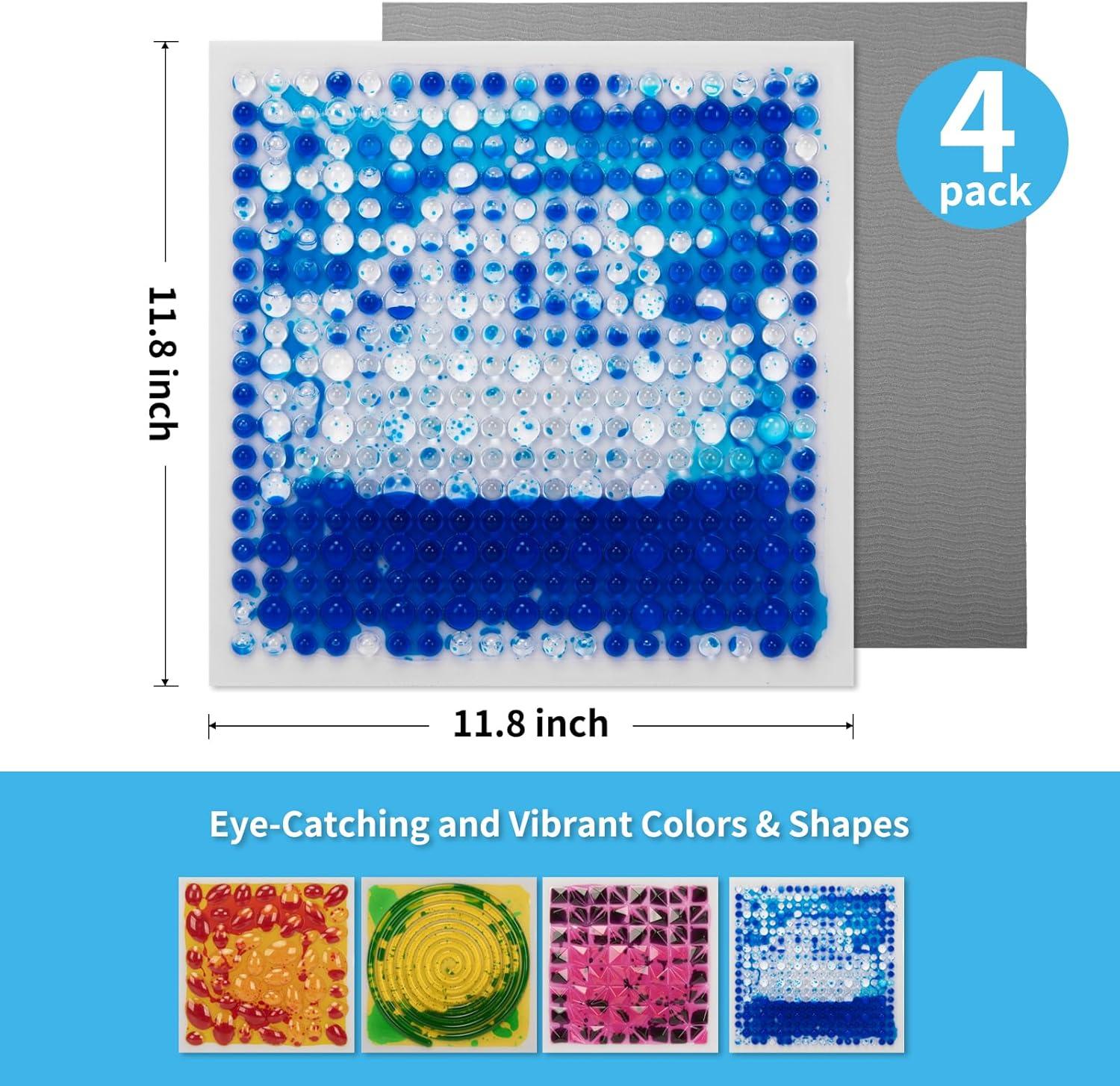 imageArt3d Liquid Sensory Floor Tiles 30 x 30 cm Playroom Dance Floor Square Colourful 4 TilesMulticolored  4 Colors
