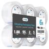 imageArt3d 6 Rolls Carton Sealing Tape Heavy Duty Clear Packing Tape 188quot x 55 yds 2 mil Thick3 Core