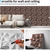 imageArt3d Decorative 3D Wall Panels in Diamond Design 12quotx12quot Matt White 33 PackAntique Copper