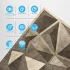 imageArt3d Decorative 3D Wall Panels in Diamond Design 12quotx12quot Matt White 33 PackAntique Gold