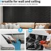 imageArt3d Decorative 3D Wall Panels in Diamond Design 12quotx12quot Matt White 33 PackMatte Black