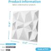imageArt3d Decorative 3D Wall Panels in Diamond Design 12quotx12quot Matt White 33 PackWhite