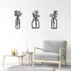 imageArt3d Set of 3 Black Metal Wall art Wall Decor for Living roomDining RoomHallway Dance Room Line Art Wall DcorDancer theme Wall Art StyleBlackflower