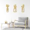 imageArt3d Set of 3 Black Metal Wall art Wall Decor for Living roomDining RoomHallway Dance Room Line Art Wall DcorDancer theme Wall Art StyleGoldflower