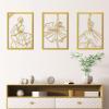 imageArt3d Set of 3 Black Metal Wall art Wall Decor for Living roomDining RoomHallway Dance Room Line Art Wall DcorDancer theme Wall Art StyleGold
