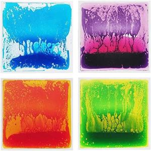 imageArt3d 6Tile Sensory Room Tile MultiColor Exercise Mat Liquid Encased Floor Playmat Kids Play Floor Tile 197quot Large Tile 16 SqFtColorful